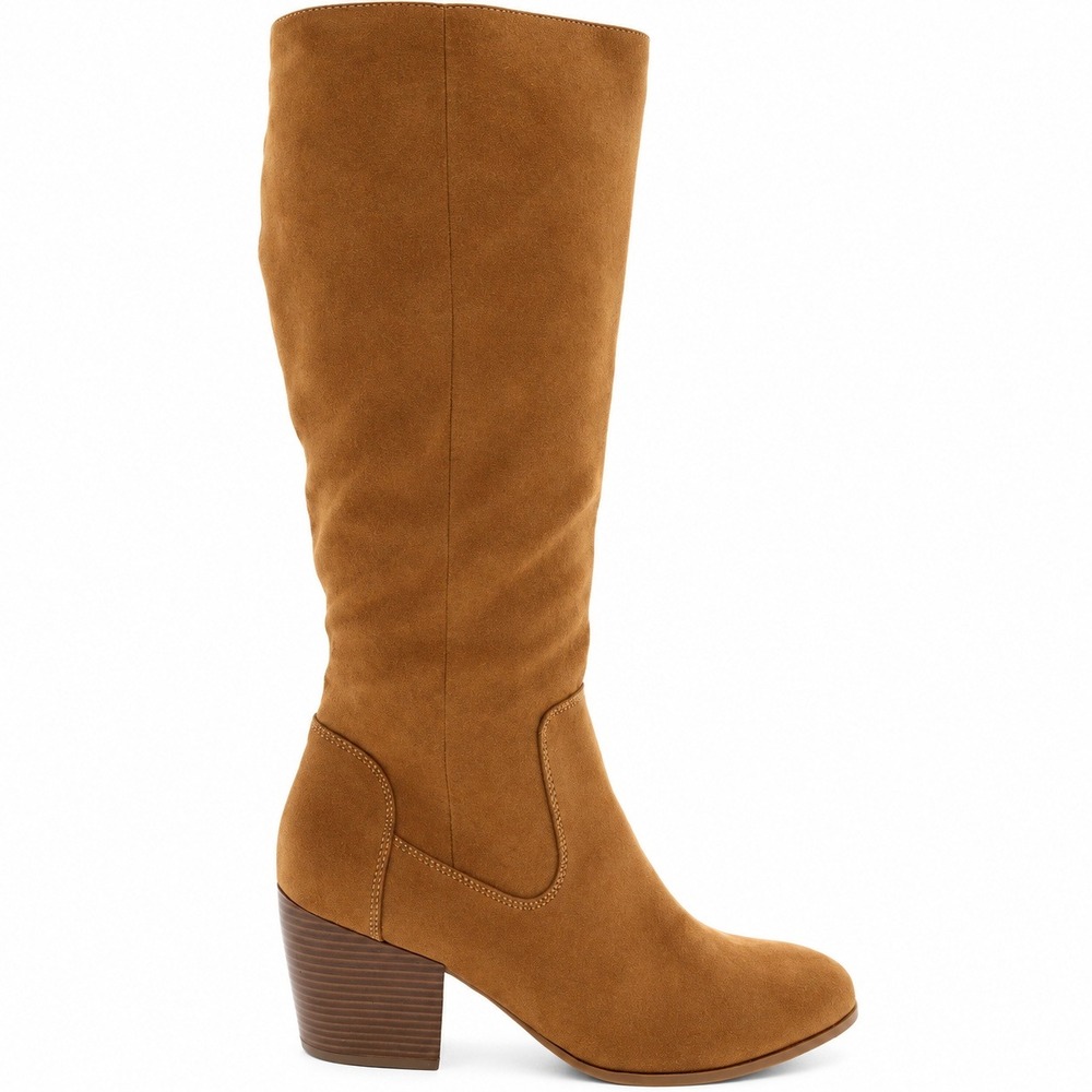 Style & Co Warrda Tan Faux Suede Knee High Block Heel Boots Womens 5 M New
